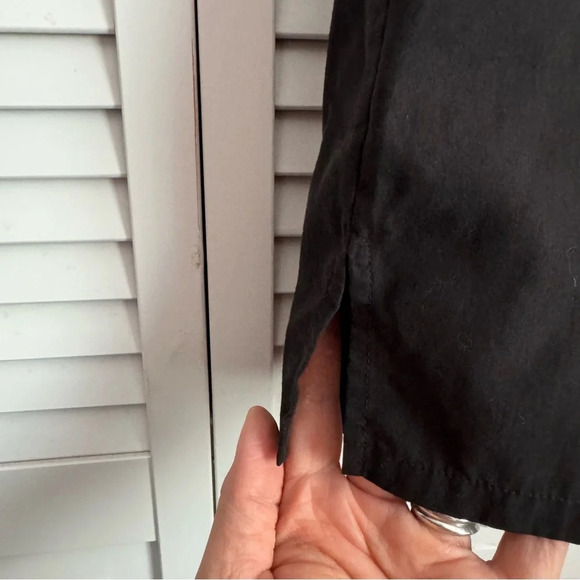 Eileen Fisher Pull On Cropped Black Pants Lightweight Size Large - Picture 5 of 7